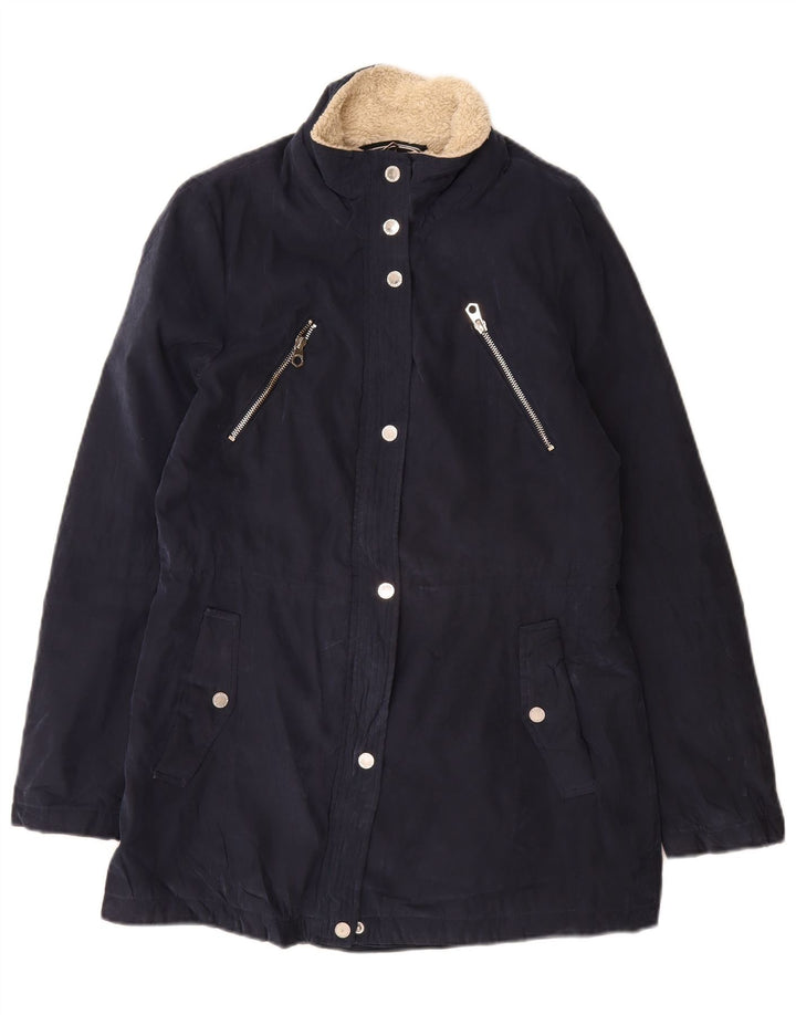 Jaqueta feminina Sherpa Nautica UK 10 pequena azul marinho poliéster