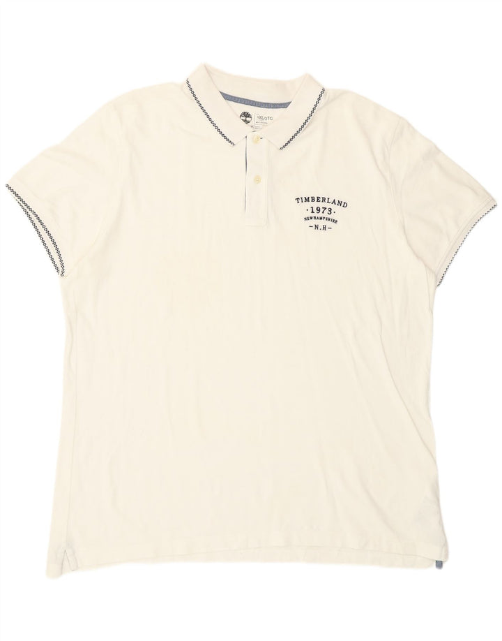 Camisa polo masculina Timberland Slim Fit 3XL algodão branco