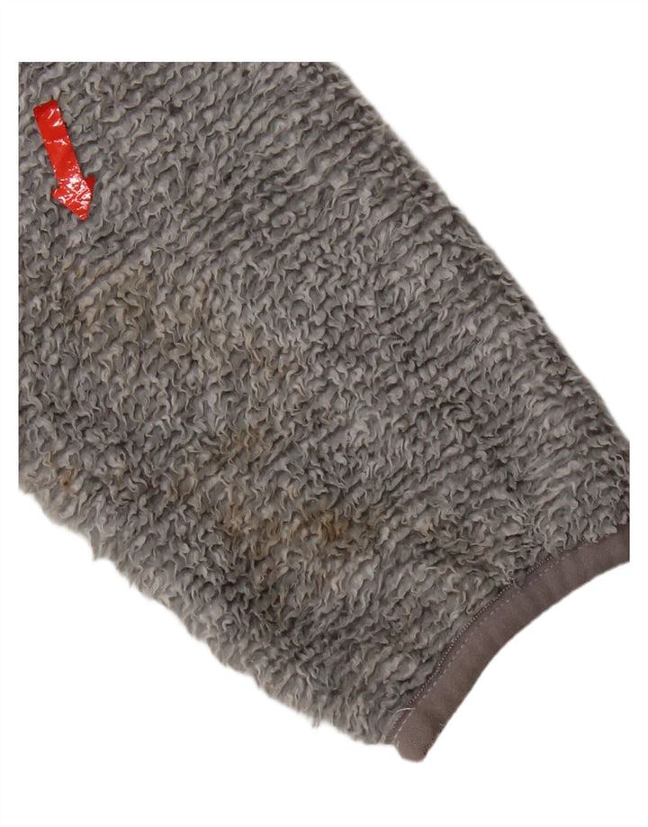 Jaqueta de lã com capuz feminina Jack Wolfskin Reino Unido 12 poliéster cinza médio