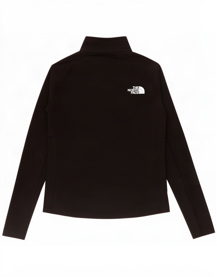 The North Face Womens Zip Neck Pullover Treino Top UK 10 Pequeno Preto