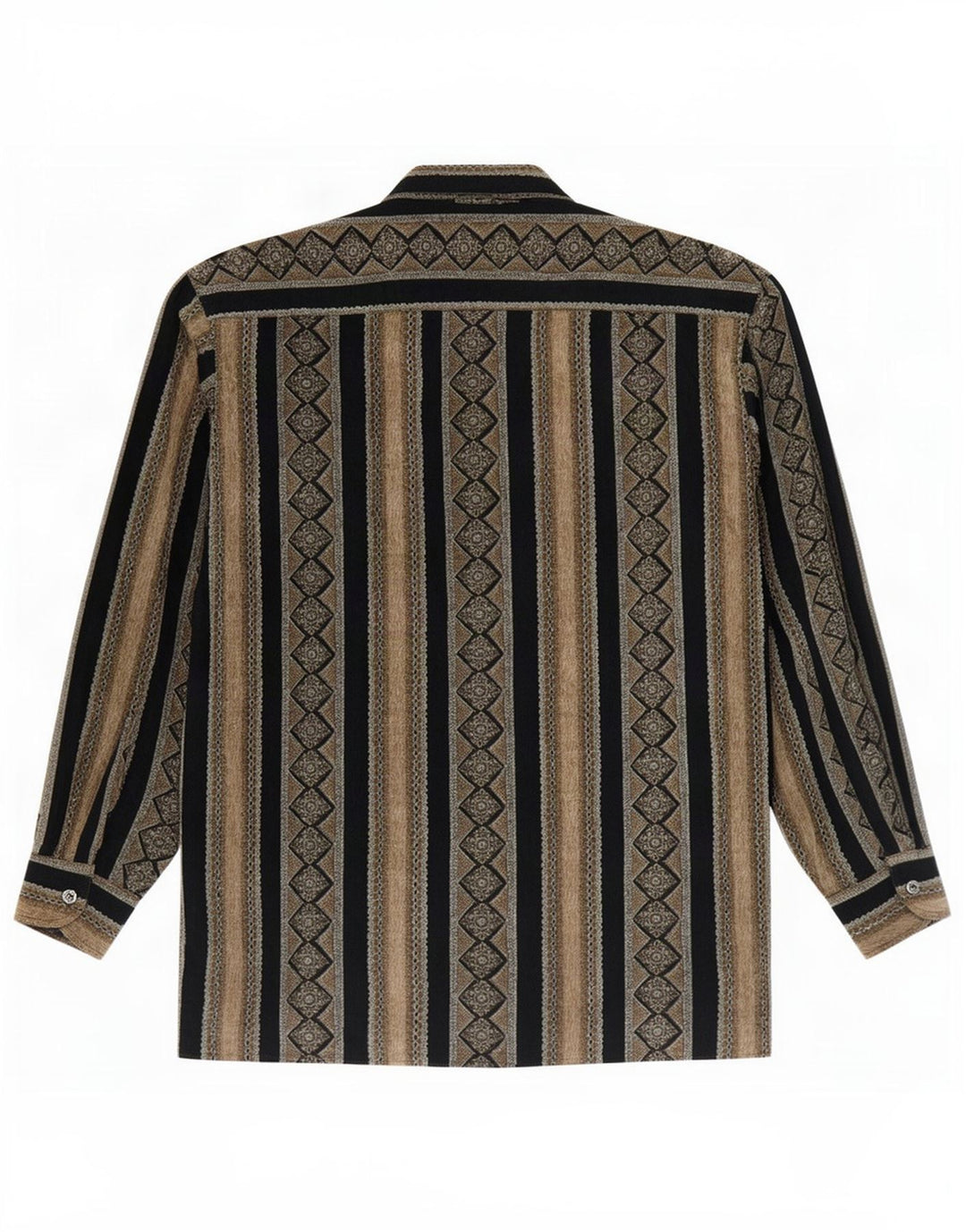 Camisa masculina vintage grande listrada marrom