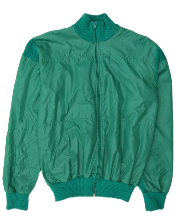 Jaqueta vintage masculina de agasalho verde médio