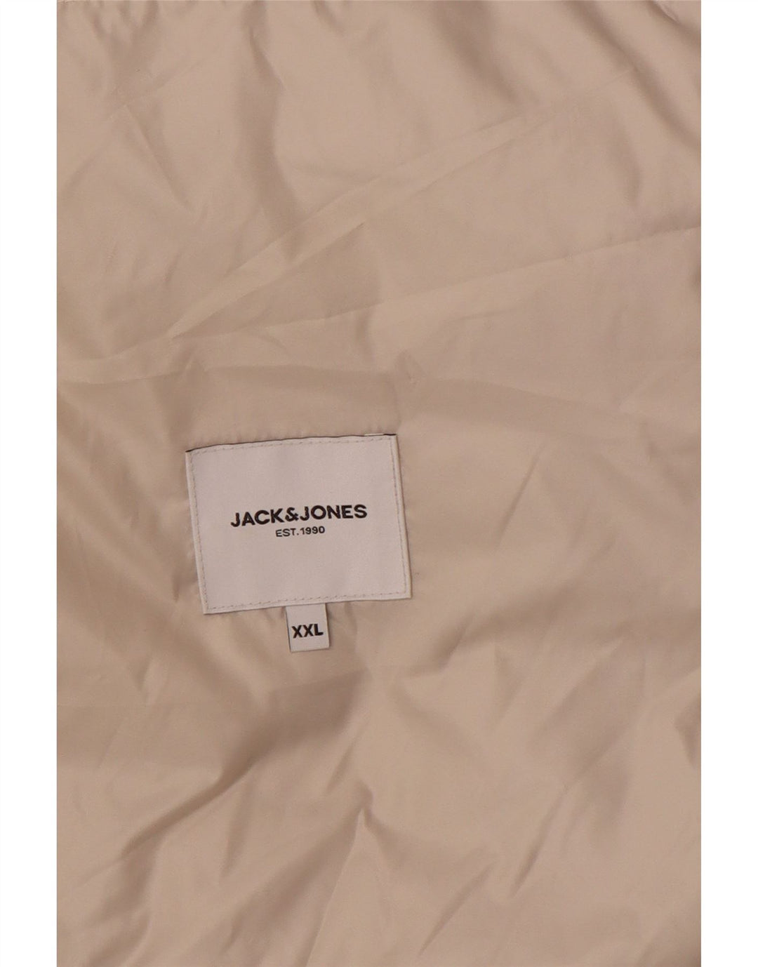 Jaqueta acolchoada masculina Jack & Jones UK 44 2XL poliéster bege