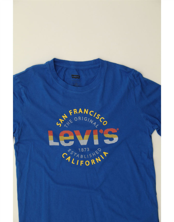 LEVI'S Boys Graphic T-Shirt Top 13-14 Years Blue Cotton Vintage Levi's and Second-Hand Levi's from Messina Hembry 