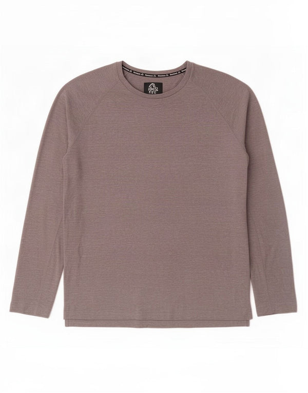 Reebok Mens Top manga comprida grande poliéster manchado cinza