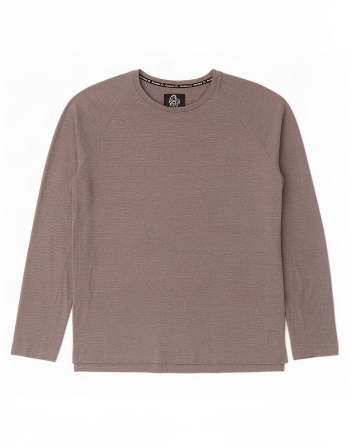Reebok Mens Top manga comprida grande poliéster manchado cinza
