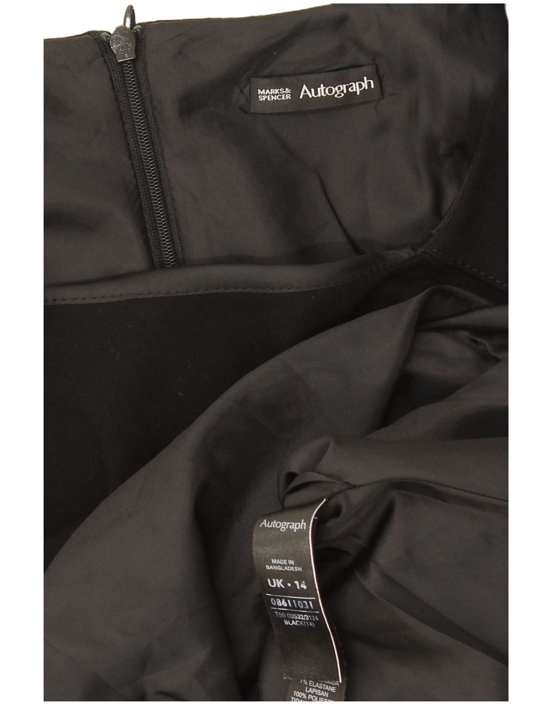 Vestido feminino Marks & Spencer Autograph sem mangas com bainha UK 14 médio preto