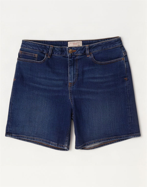 Shorts jeans feminino Fat Face UK 12 médio W30 algodão azul