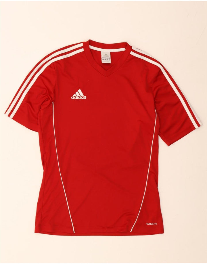 Adidas Mens Climalite Camiseta Top Pequeno Poliéster Vermelho