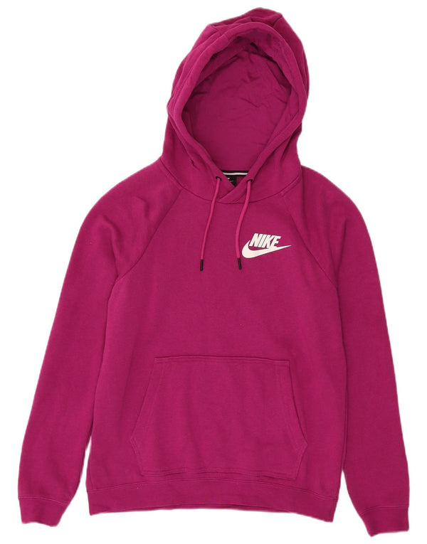 Jumper com capuz feminino Nike Oversized UK 10 pequeno algodão rosa
