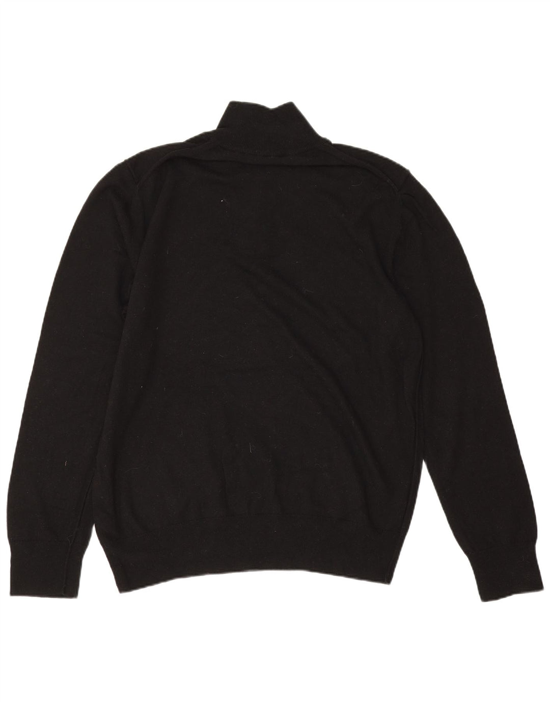 Suéter masculino All Saints com zíper e gola 2XL de lã preta