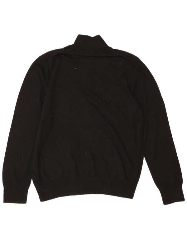 Suéter masculino All Saints com zíper e gola 2XL de lã preta