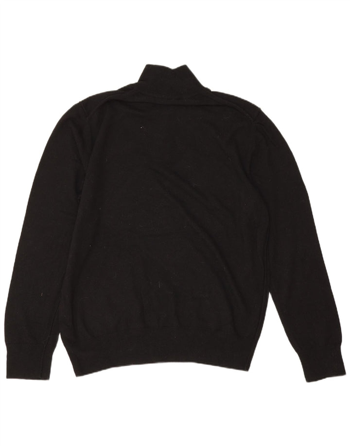 Suéter masculino All Saints com zíper e gola 2XL de lã preta