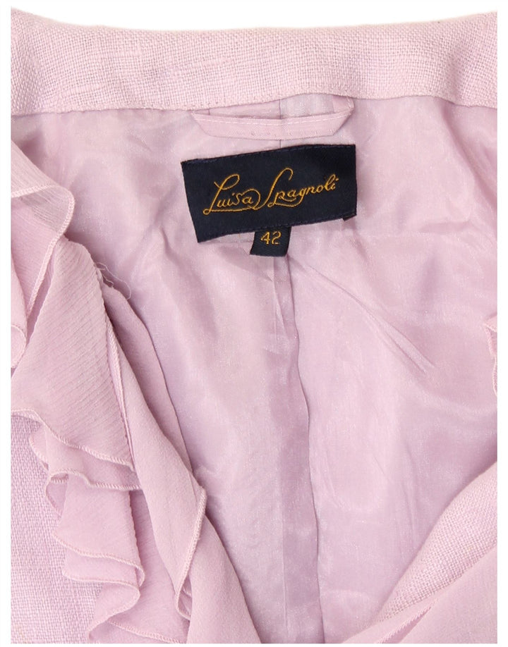 Jaqueta Bolero Feminina Luisa Spagnoli IT 42 Linho Roxo Médio