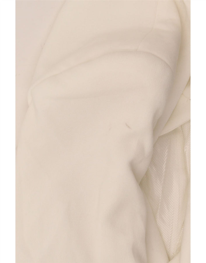 Zara Womens Open Oversized Blazer Jacket UK 6 XS Branco Poliéster