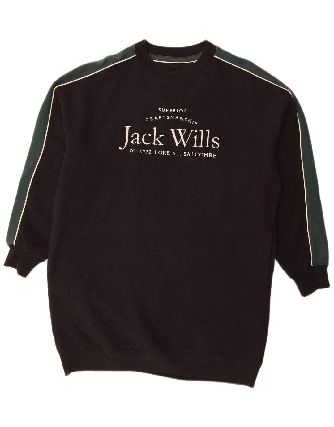 JACK WILLS Vestido feminino oversized com estampa gráfica Reino Unido 12 médio preto