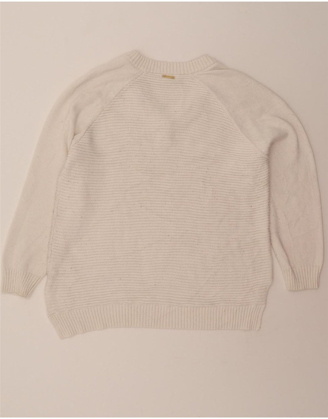 MICHAEL KORS Womens V-Neck Jumper Sweater UK 18 XL White Cotton Vintage Michael Kors and Second-Hand Michael Kors from Messina Hembry 