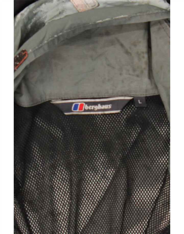 Jaqueta de chuva masculina Berghaus com capuz UK 40 grande cinza nylon