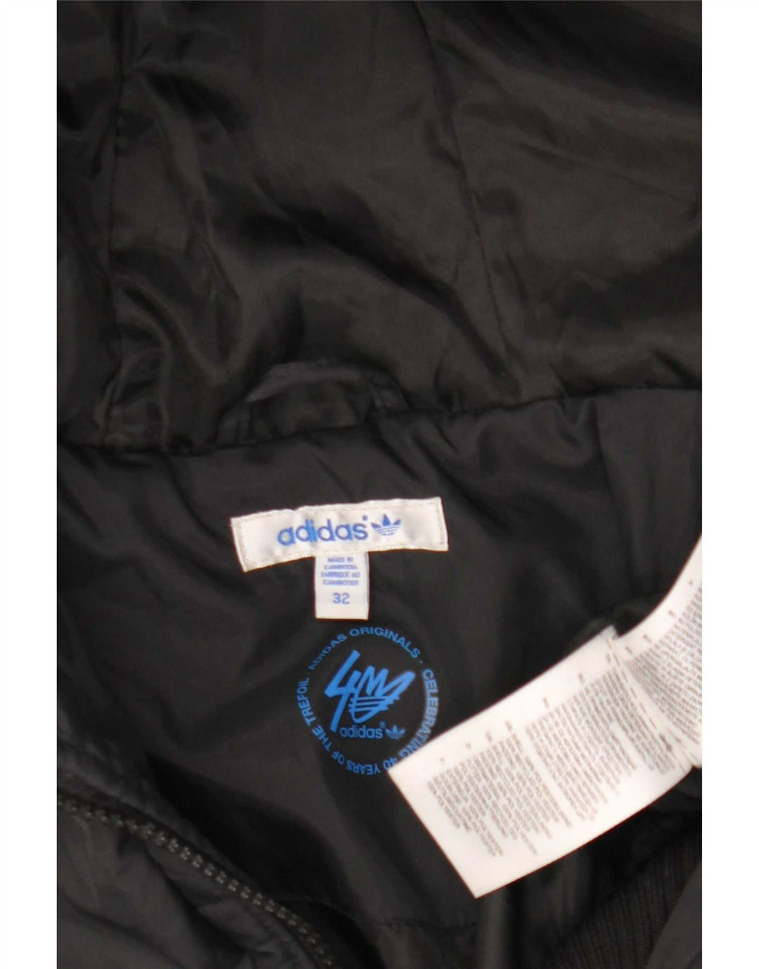 Jaqueta acolchoada com capuz feminina Adidas EU 32 XS poliéster preto