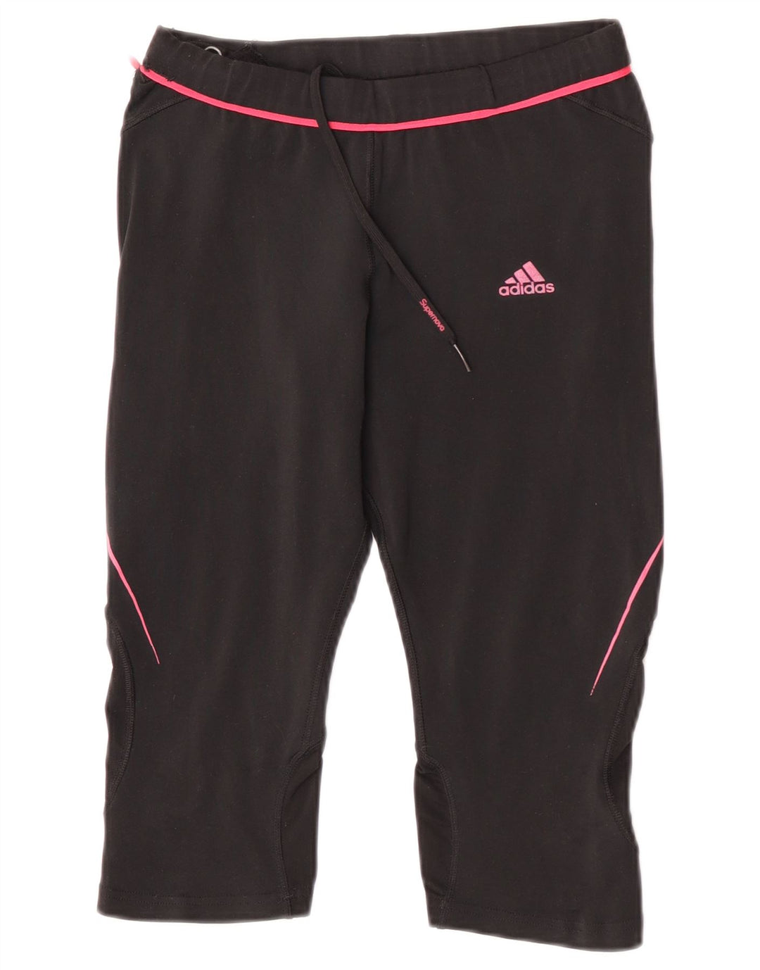 Adidas Womens Climacool Capri Leggings UK 12 Médio Preto Poliéster