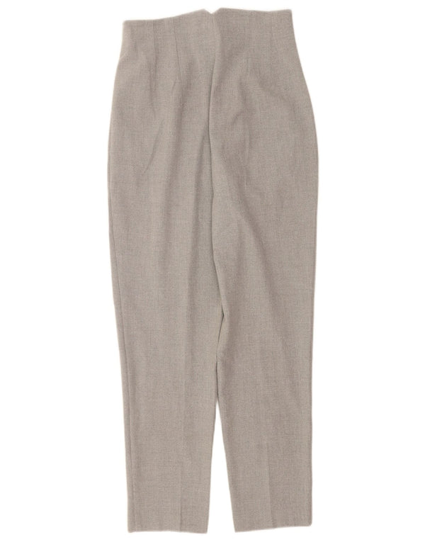 Zara Calça feminina cintura alta cônica XS W24 L26 poliéster cinza