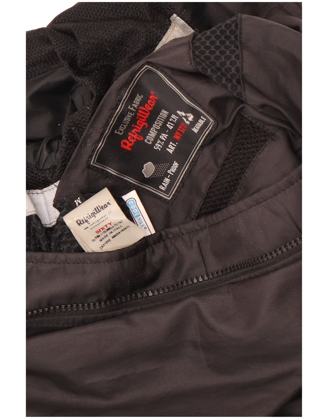 Jaqueta de chuva masculina Refrigiwear UK 38 poliamida preta média