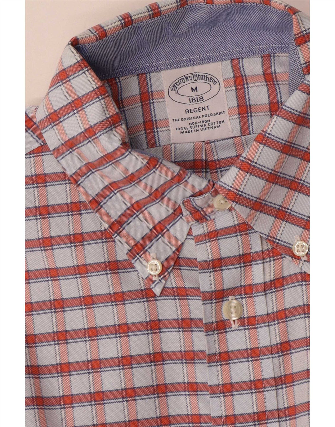 Camisa masculina Brooks Brothers de algodão xadrez médio multicolorido