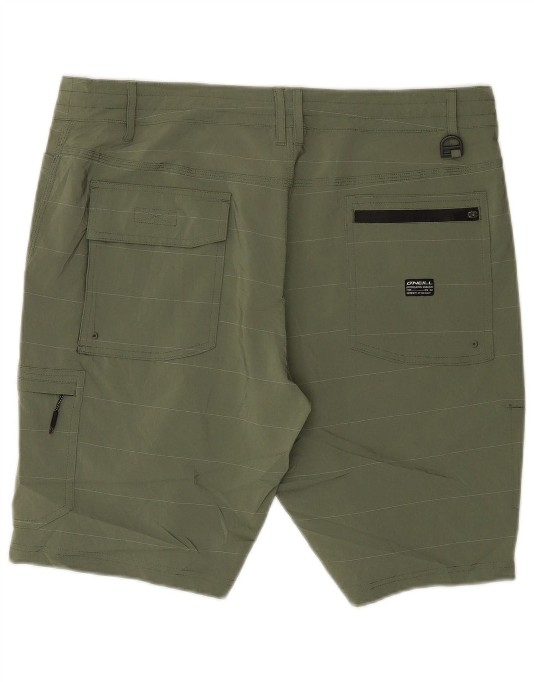 Shorts cargo masculino O'Neill W36 grande poliéster listrado cáqui