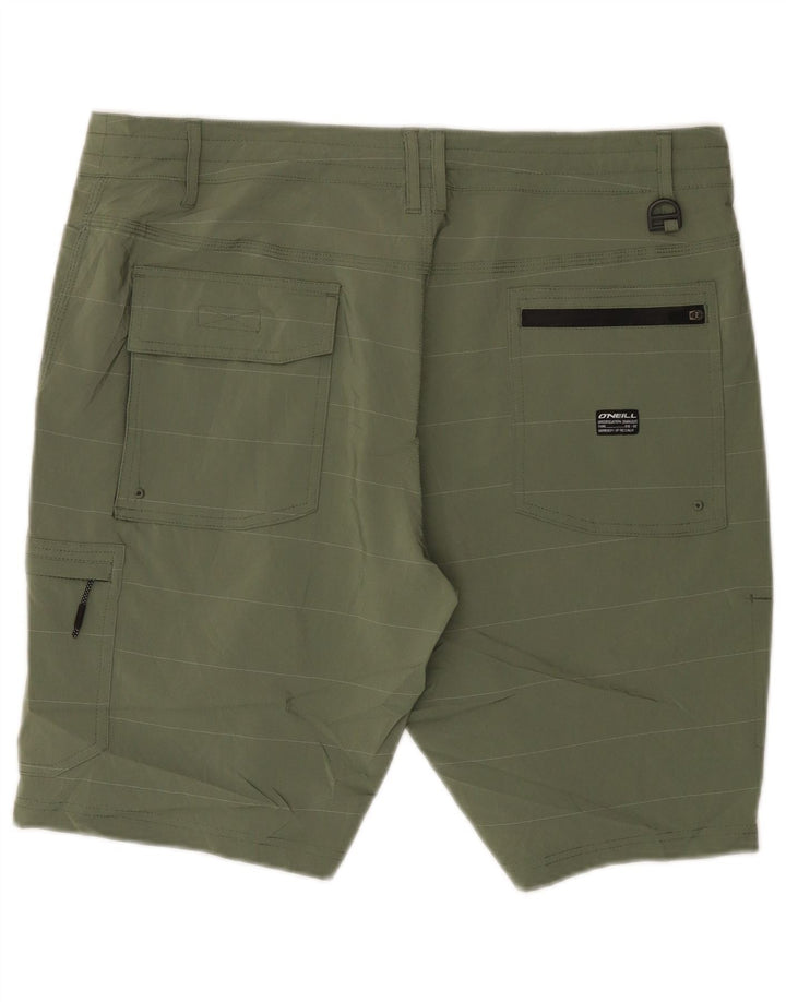 Shorts cargo masculino O'Neill W36 grande poliéster listrado cáqui