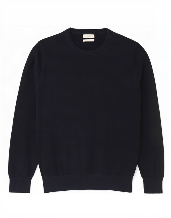 Suéter feminino Marks & Spencer com gola redonda Reino Unido 16 grande azul marinho