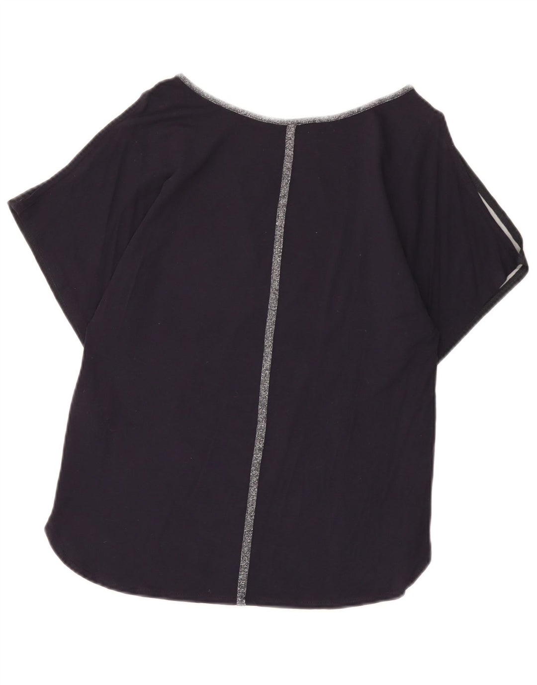 Blusa feminina Oasis UK 10 pequena azul marinho floral poliéster