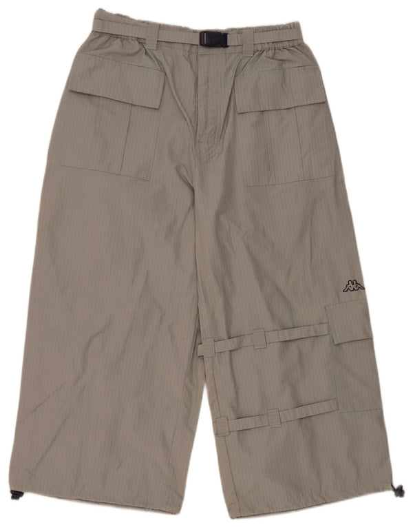 Calça capri cargo feminina Kappa XL W34 L21 cinza xadrez algodão