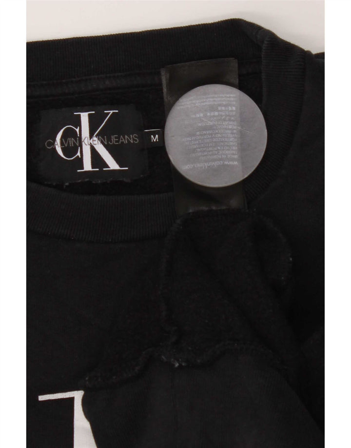 Calvin Klein Jeans Masculino moletom gráfico jumper médio algodão preto