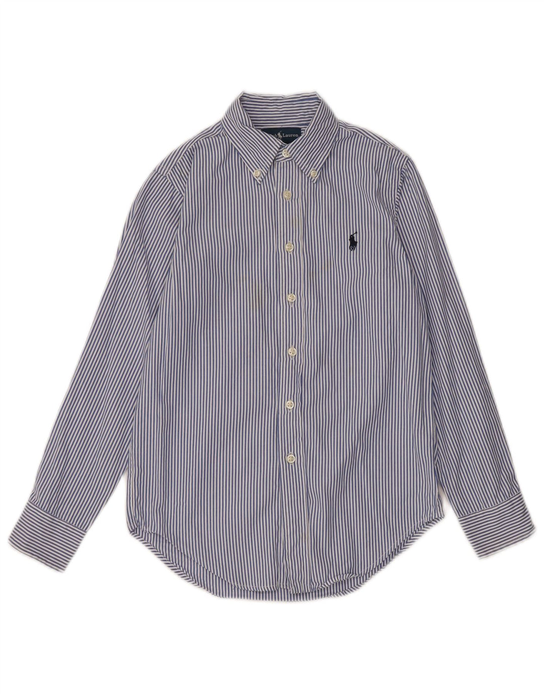 Ralph Lauren Camisa masculina 7-8 anos algodão listrado azul