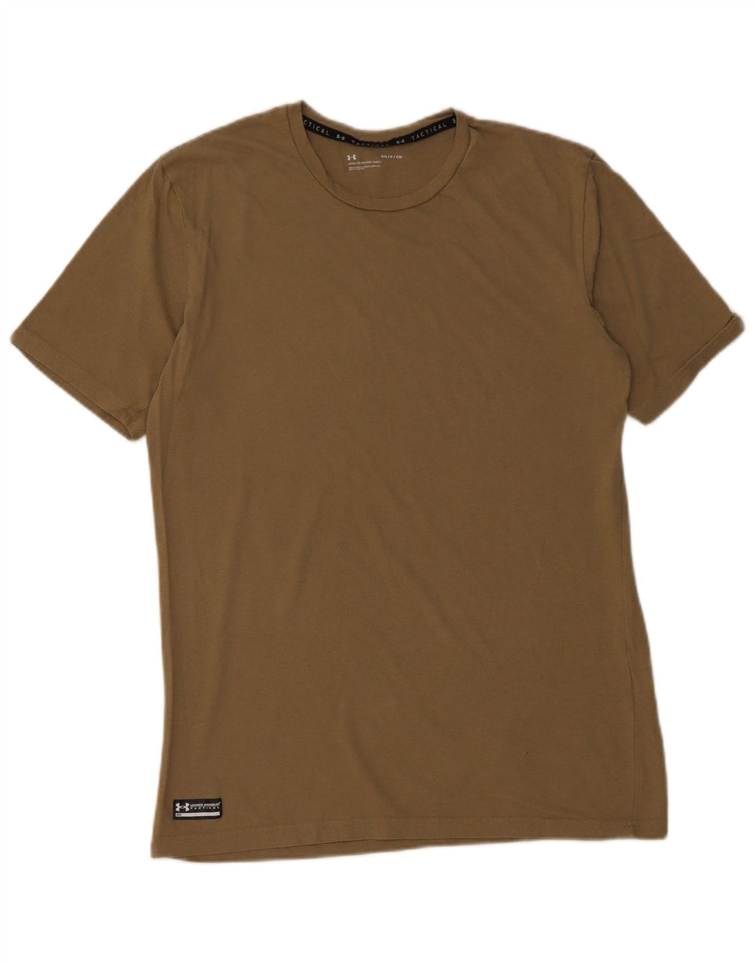 Camiseta masculina UNDER ARMOUR de algodão cáqui pequeno