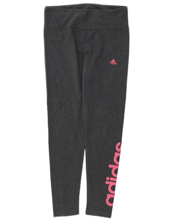Leggings Adidas Femininas UK 16/18 Grande Algodão Cinza