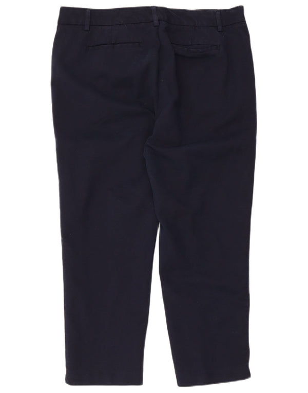 Calças cropped femininas Tommy Hilfiger EUA 14 XL W34 L24 algodão azul marinho