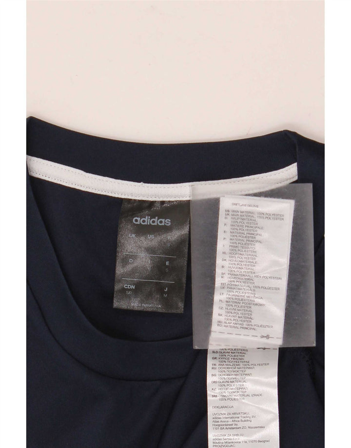 Camiseta masculina Adidas Climalite Top pequeno azul marinho poliéster