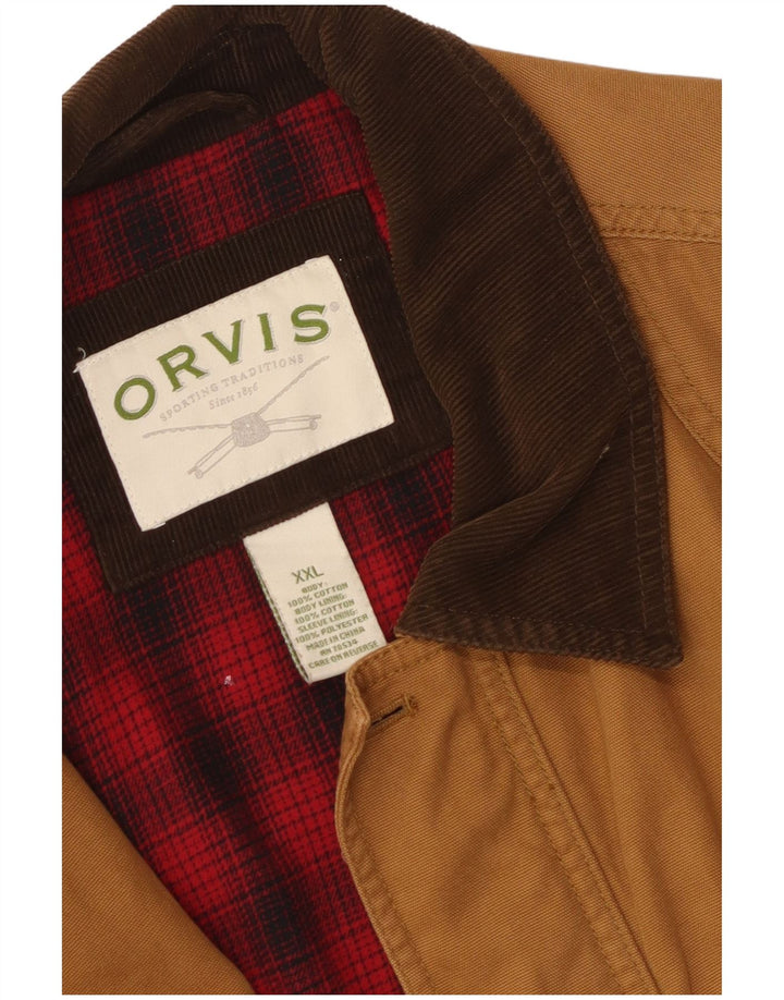 Jaqueta utilitária masculina Orvis UK 44 2XL algodão marrom