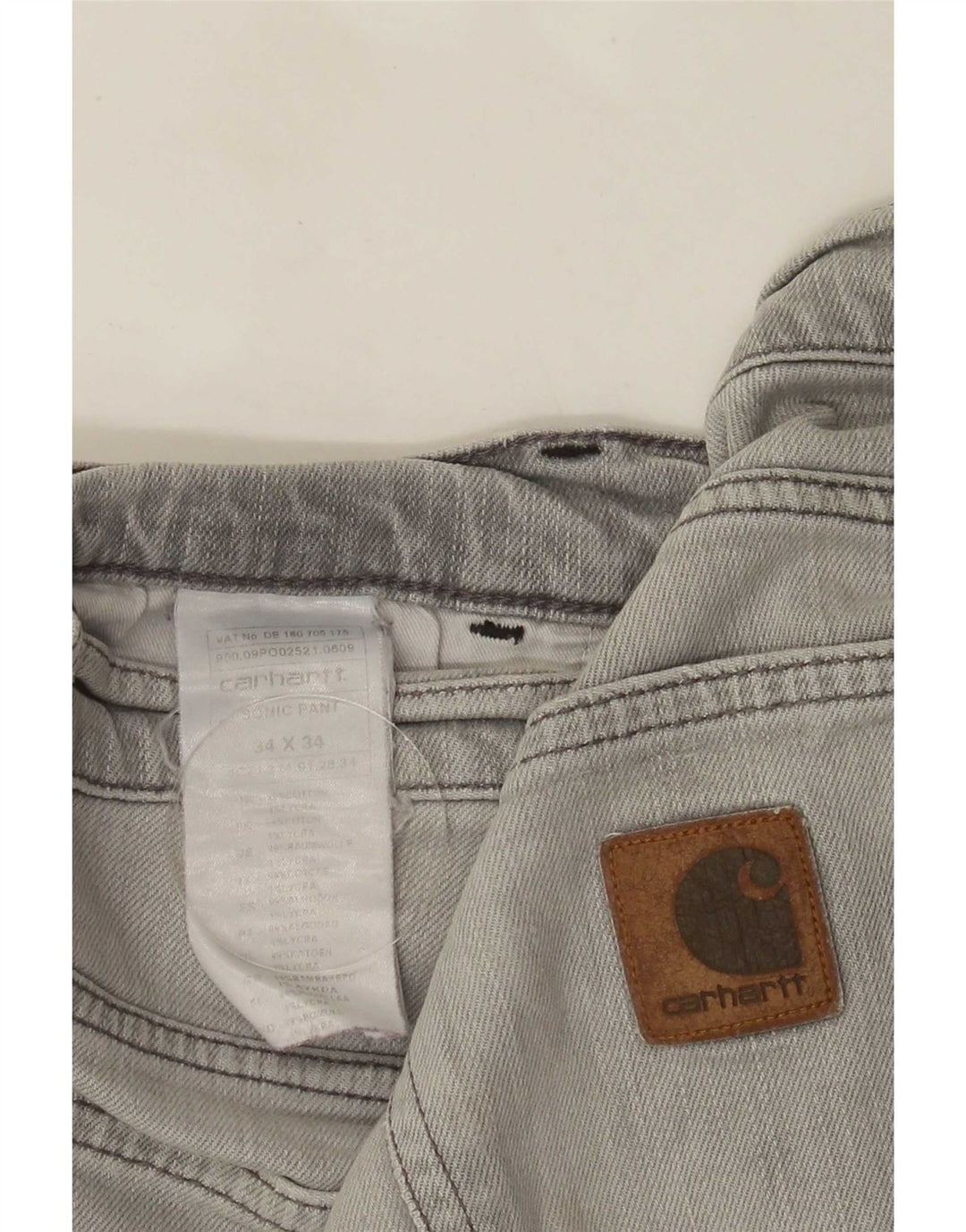 Carhartt Masculino Straight Jeans W34 L34 Cinza Algodão