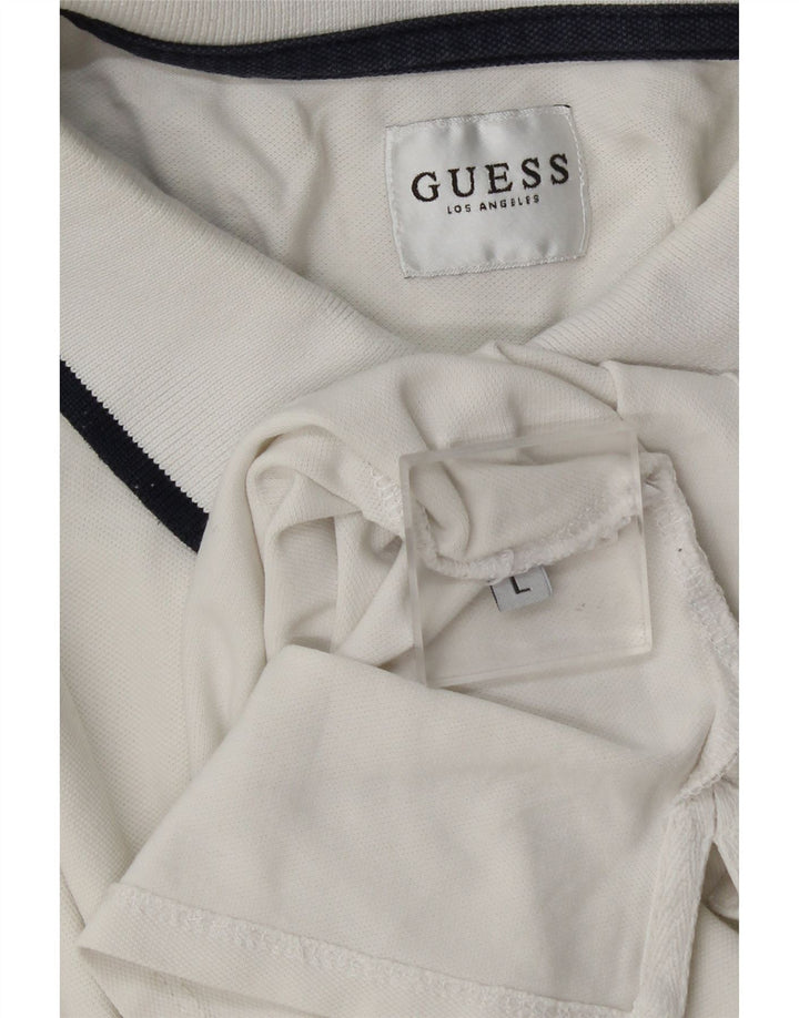 Camisa polo masculina Guess grande branca
