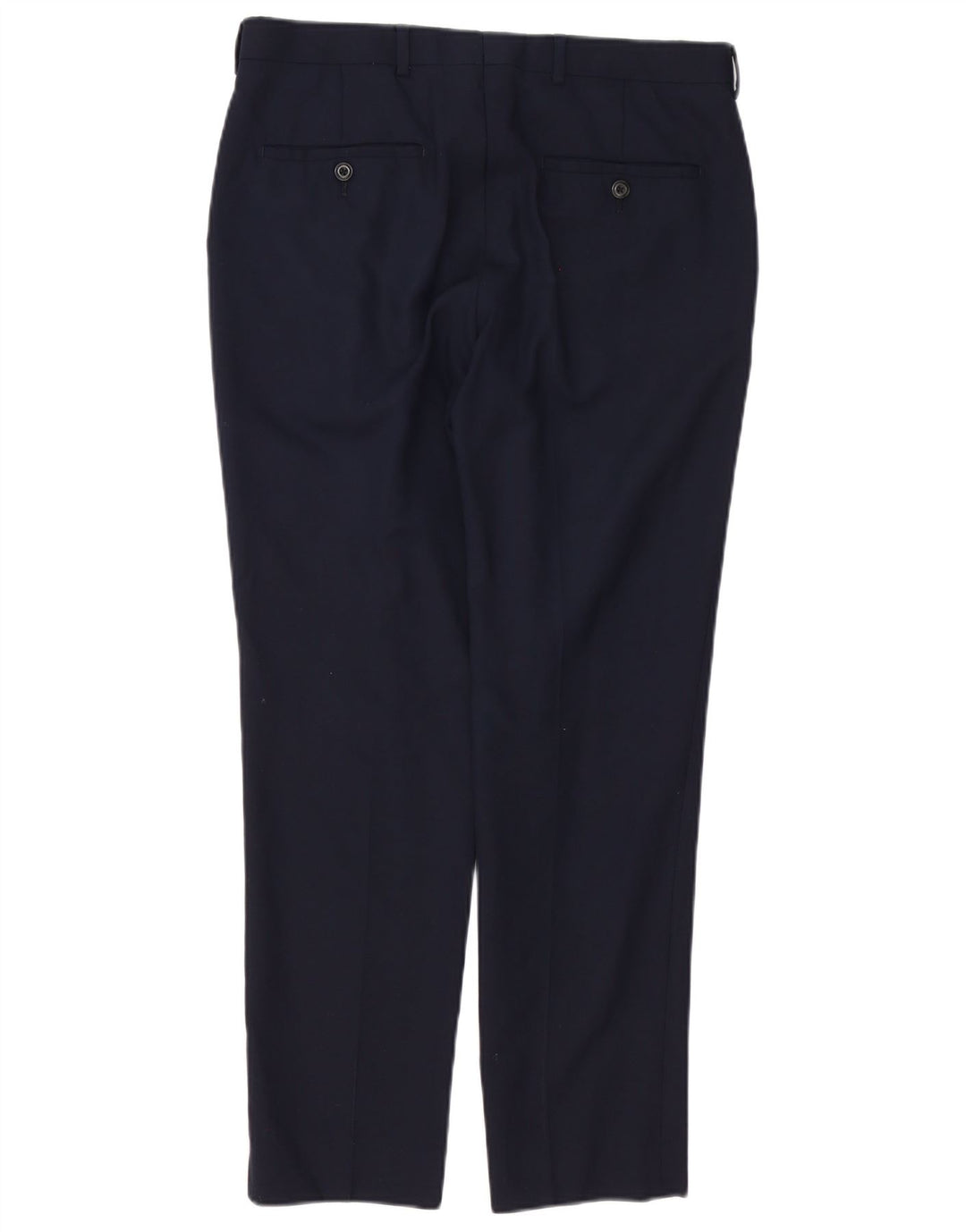 Calça masculina Marks & Spencer Slim Fit W32 L29 Lã Azul Marinho