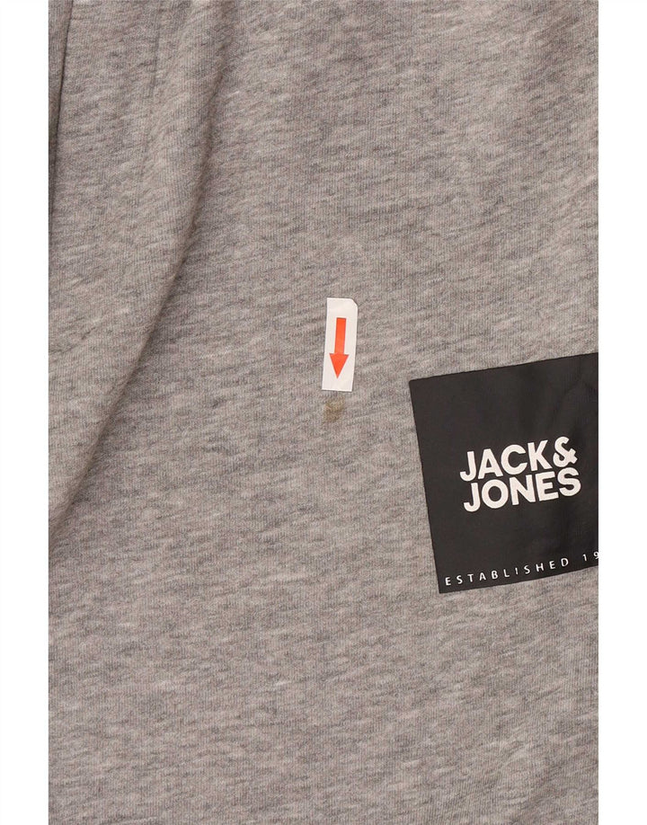Calça de treino masculina Jack & Jones Joggers cinza médio algodão manchado