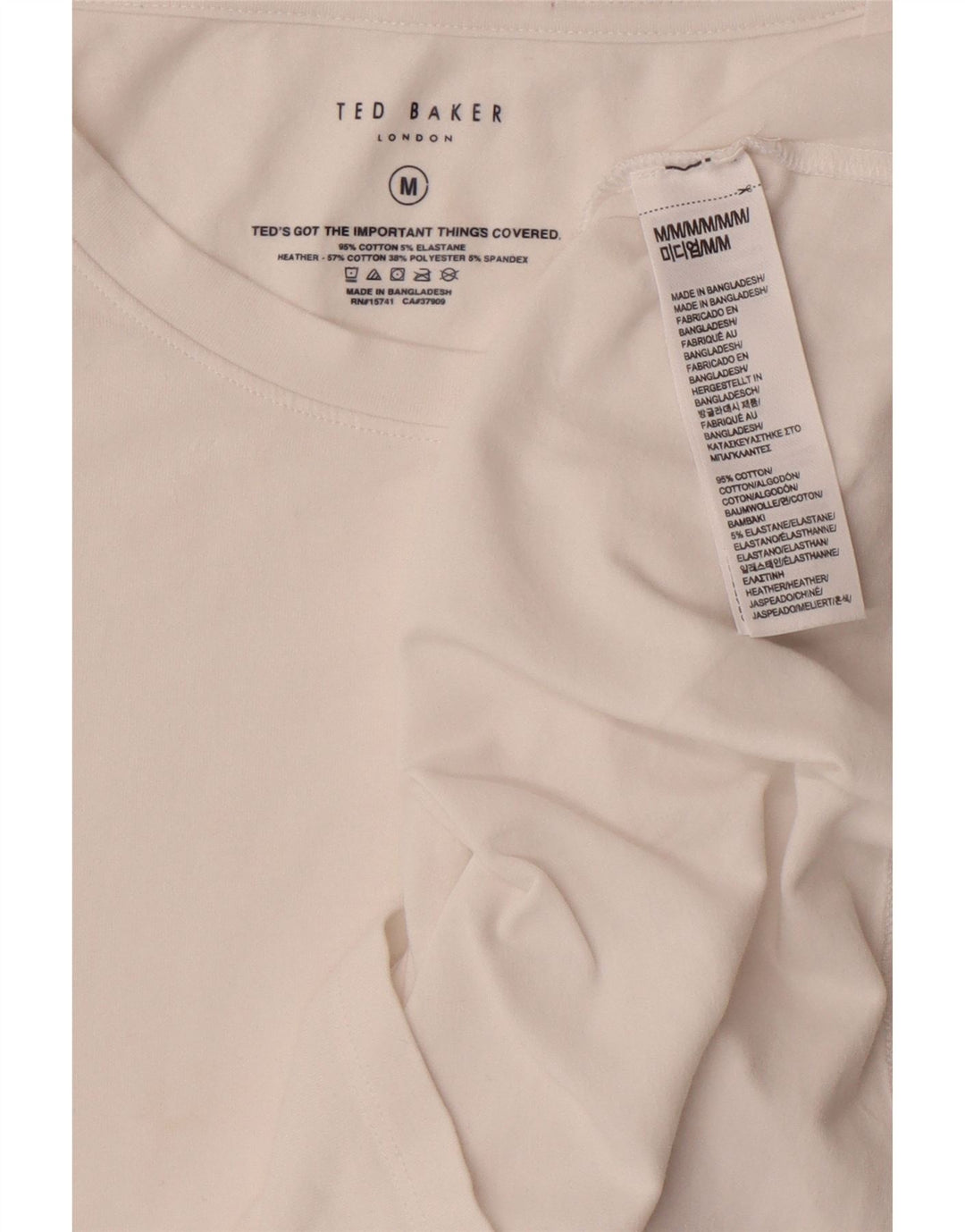Camiseta masculina TED BAKER London Top médio algodão branco