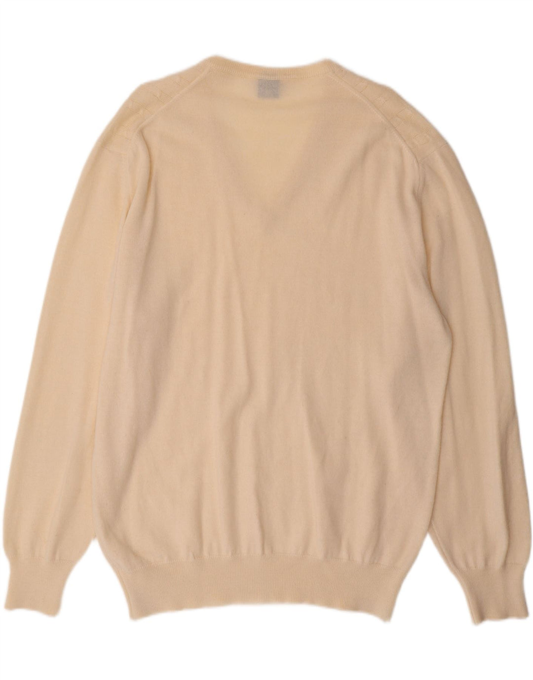 Suéter masculino VINTAGE com decote em V grande off white