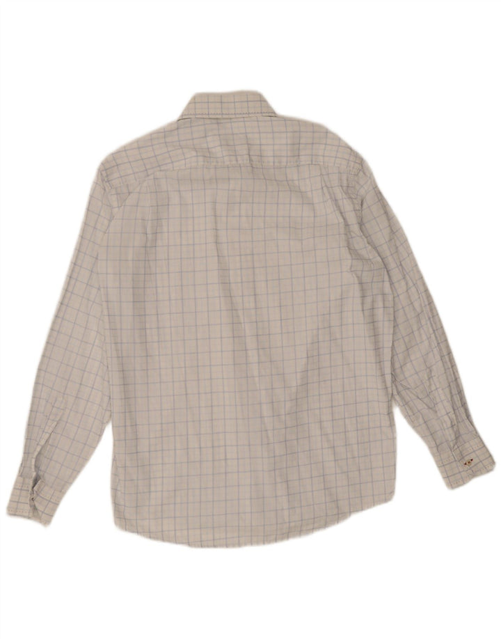 Camisa masculina Marcus tamanho 40 15 1/2 xadrez branco médio