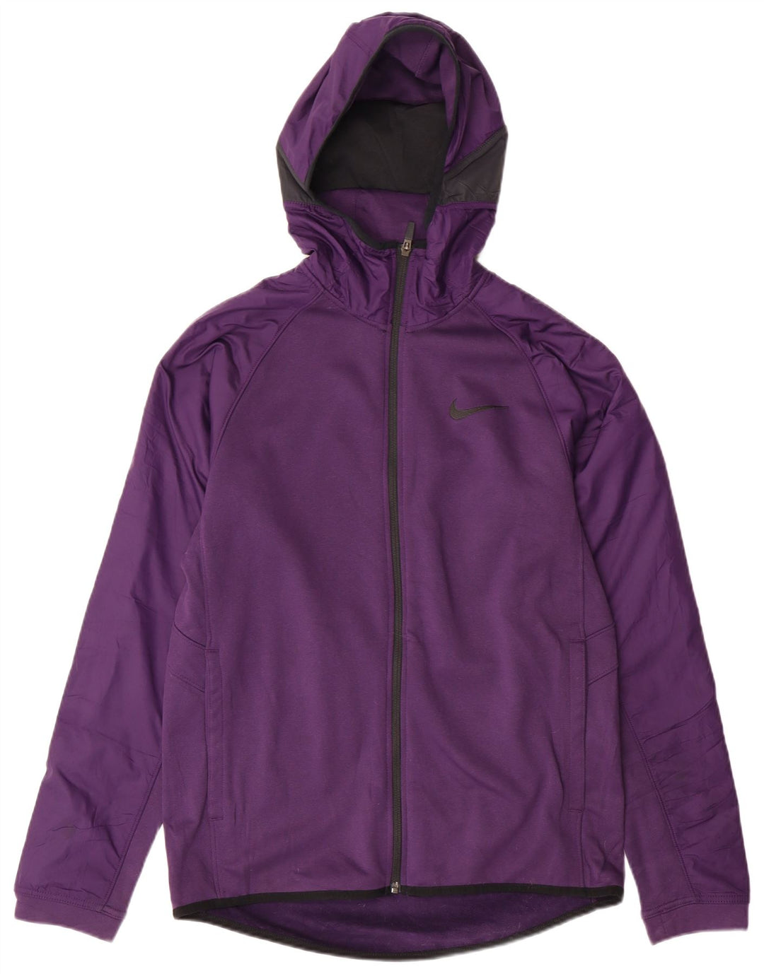 Suéter masculino NIKE com capuz e zíper pequeno roxo poliéster