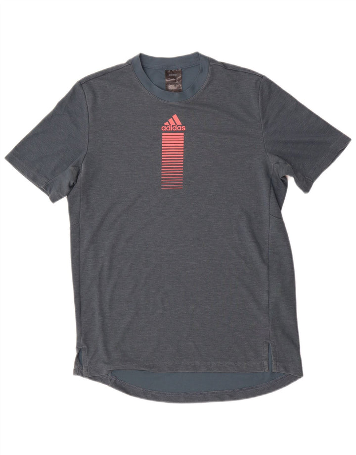 Adidas Mens Graphic T-Shirt Top Pequeno Poliéster Azul Marinho