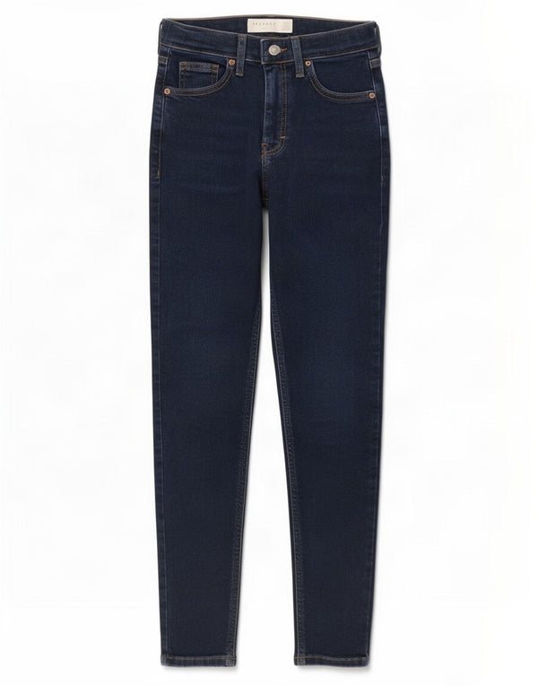 Topshop feminino Jamie Skinny Jeans W25 L25 azul marinho poliéster