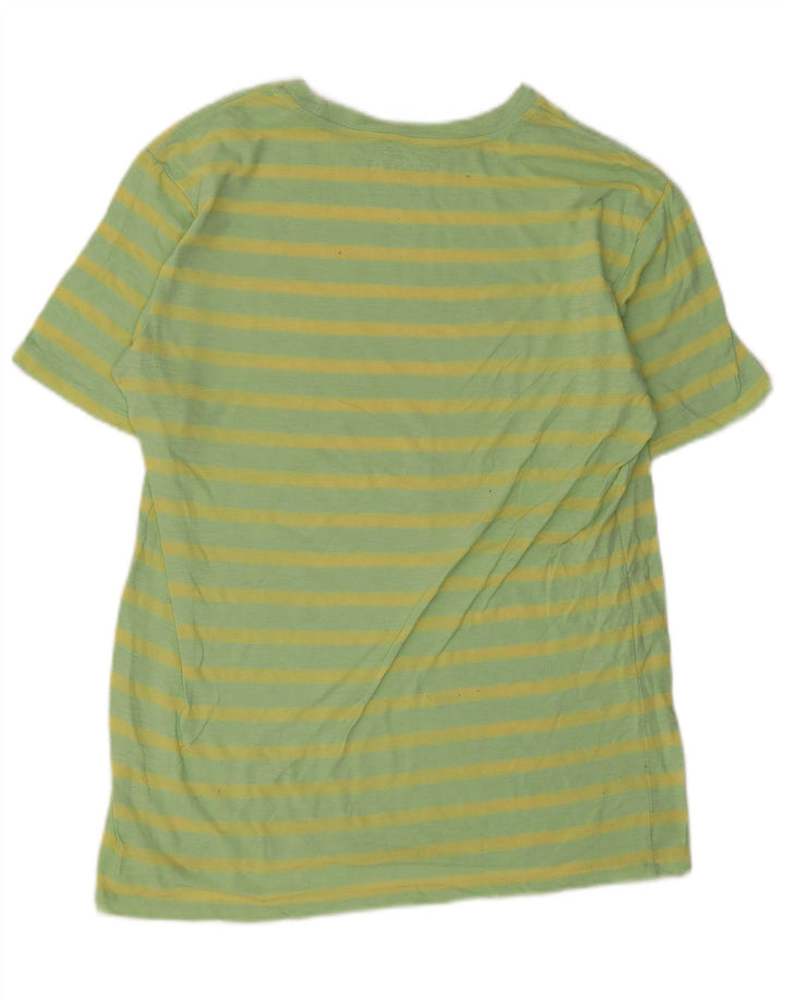 Camiseta masculina Hurley Top pequeno algodão listrado verde